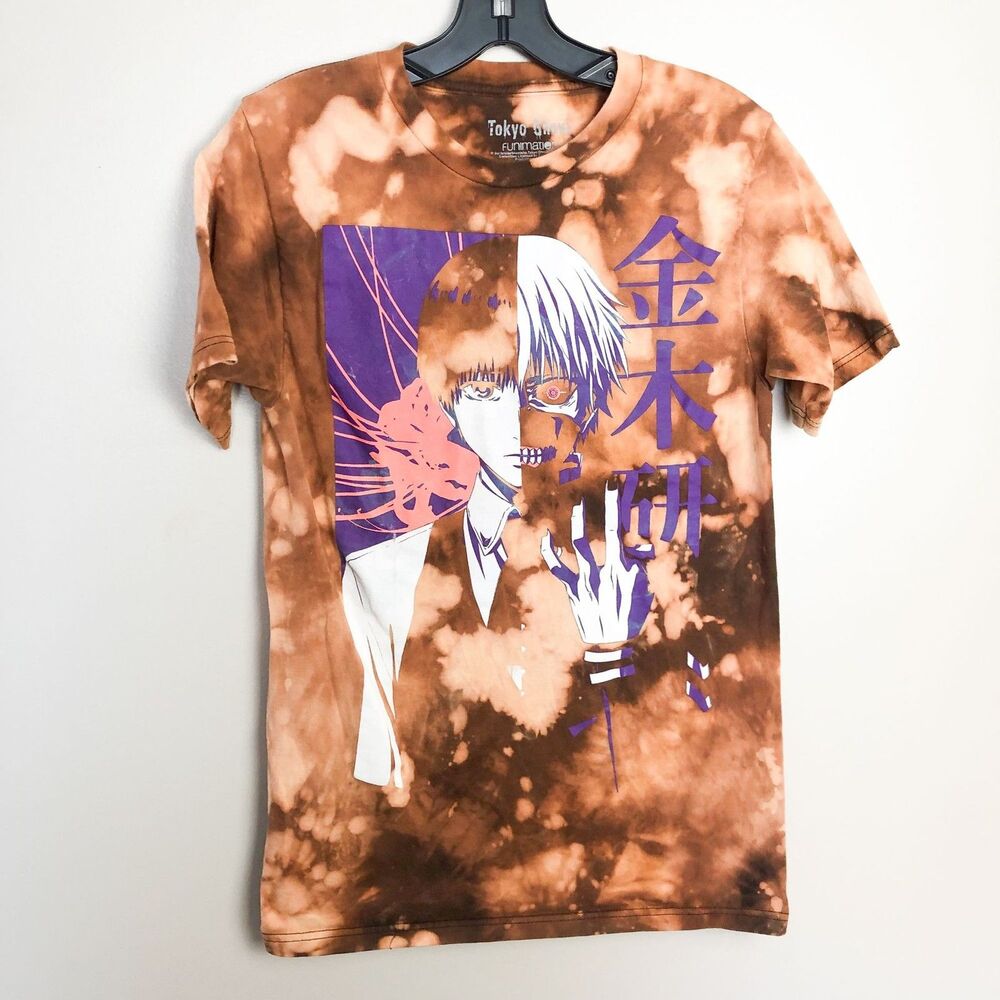 Tokyo Ghoul Funimation Tie Dye Crewneck Graphic T shirt Small Brown